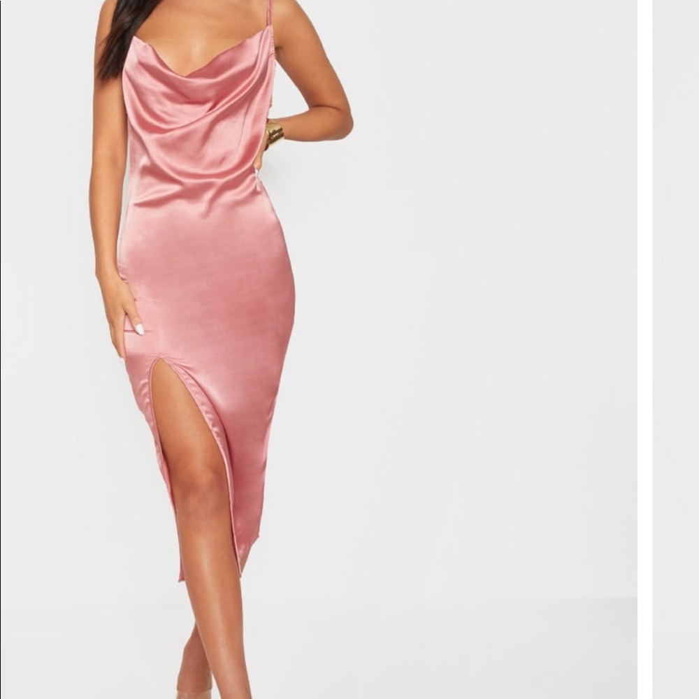 SOLD ‼️ Rose satin dress NEVER WORN